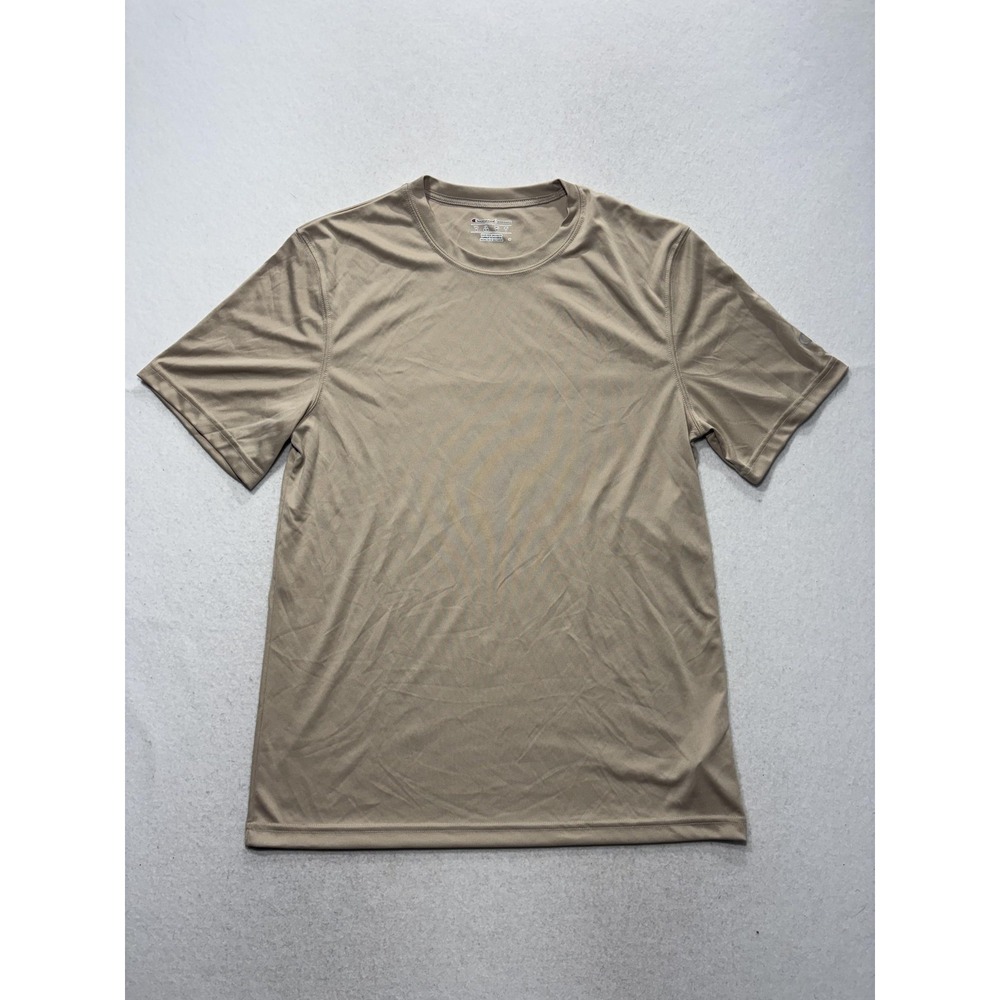 Champion Performance Shirt Mens Medium Beige Short Sleeve Athletic CW22 T-Shirt